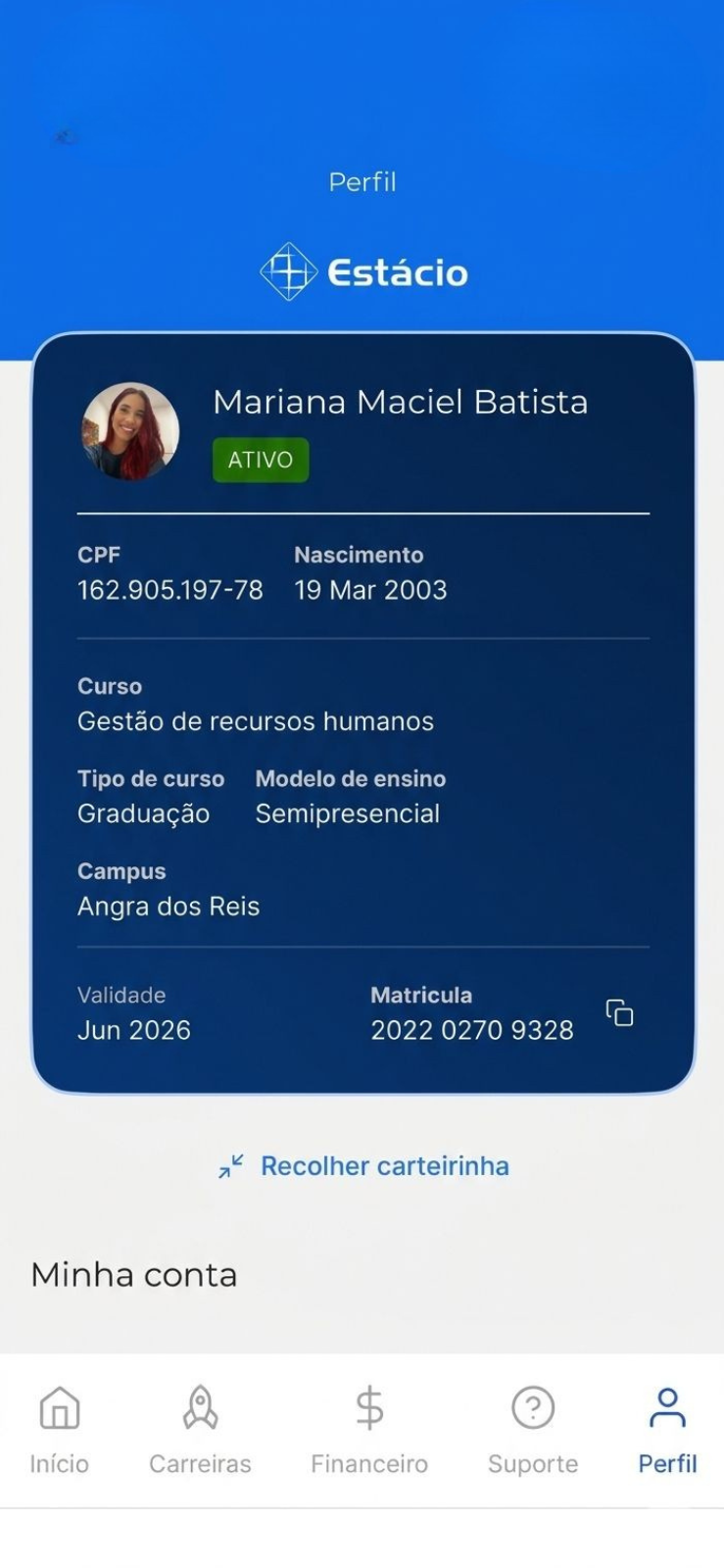 Carteirinha Estácio